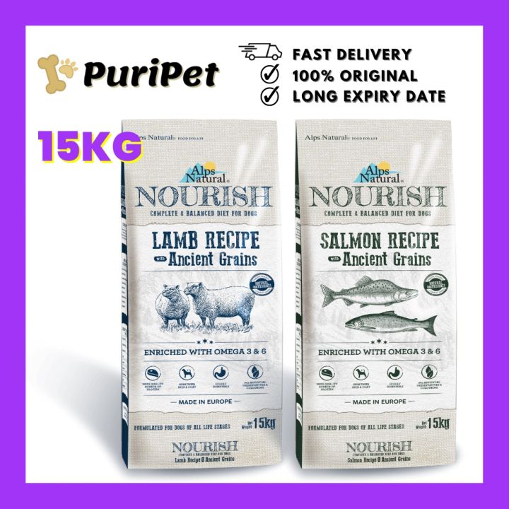 Alps Natural Nourish 15kg Lamb Salmon Dry Dog Food Lazada