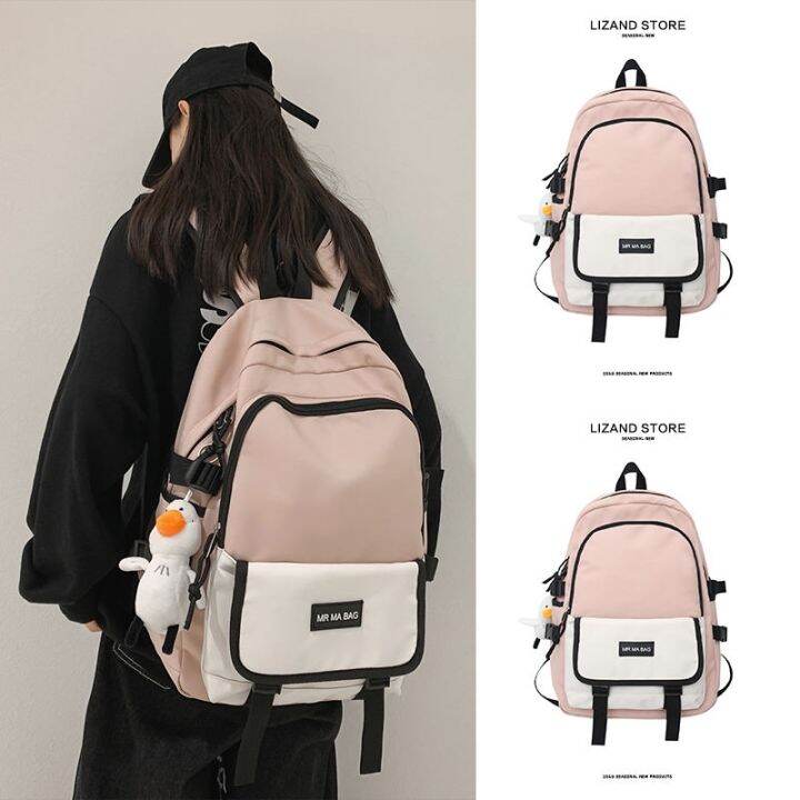 backpack-mens-simple-schoolbag-pendant-doll-female-junior-high-school-students-high-school-college-students-large-capacity-travel-computer-backpack-byue