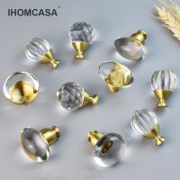 IHOMCASA ที่จับประตู Perabot Dapur คริสตัลแบบทันสมัยตู้เสื้อผ้าแบบตู้เก็บรองเท้าดึงตู้ทองเหลืองลูกบิดลิ้นชักแบบนอร์ดิก