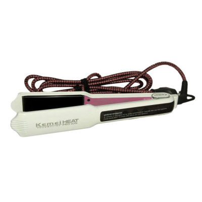 Kemei Heat Pro ION เครื่องหนีบผม ความร้อนสูง ทัวร์มาลีนเซรามิกแผ่นกว้าง KM-1088 ร้อนเร็ว ปรับอุณหภูมิดิจิตอล 150-230 องศา จอ LCD ปุ่มสัมผัส - สีดำ