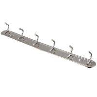 Household Metal Wall Mounted 6 Hooks Towel Rack Hanger 15" Long