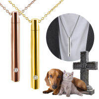 Hittime Pet Urn Titanium Steel Minimalist Perfume Pendant Necklace Memorial Ashes Storage Bottles Fashion Jewelry