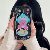 เคส RouJiang สำหรับ iPhone 15 14 13 12 11 Pro Max X XR Xs Max 8 7 6S Plus SE 2020ตัวการ์ตูนอะนิเมะคลาสสิกน้อยน่ารักเคสโทรศัพท์ลูปปี้