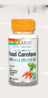 Solaray, Food Carotene with Beta Carotene &amp; Carotenoid Complex, 500 mcg (10,000 IU), 30 Capsules