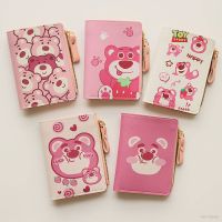 DSF Studio Lotso กระเป๋าสตางค์ ใบสั้น แต่งซิป ลายการ์ตูนหมีสตรอเบอร์รี่น่ารัก ใส่บัตรได้หลายใบ แฟชั่นสําหรับสตรี และนักเรียน