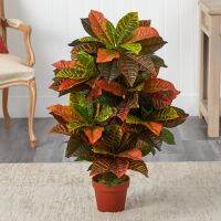 เกือบธรรมชาติ39 "Croton พืชประดิษฐ์ (จริง),สีส้มตกแต่งสวน