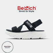 Giày Sandal Nam Nữ Unisex BeRich BE577 Đế phylon cao 4,5cm, Màu Đen trắng