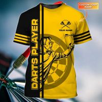 （Contact customer service for customization）in stockXzx180305 personalized dart shirt for dart players, 3D printed T-shirt, mens short skirt sleeveCustomizable（Stock available in sizes for adults and children）