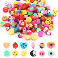 【LZ】 Grânulos de argila de polímero macio para mulheres e meninas animais frutas rosto sorridente espaçador solto joias pulseira DIY colar 30pcs