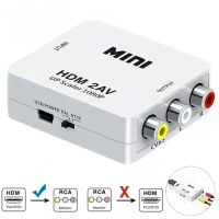 Hdmi-kompatibel dengan AV RCA CVSB L/R Adaptor Scaler Video HD 1080P Konverter Kotak Video AV Ke Konverter Yang Kompatibel dengan HDMI Mendukung PAL