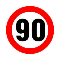 Jpct คำเตือน Speed Limit Sign 90 Kmh Decal สำหรับ RV,รถจักรยานยนต์,อุปกรณ์เสริมกันชนสติกเกอร์กันน้ำ PVC, 16ซม. * 16ซม.