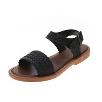 Summer Women Casual Shoes Weave Slippers Rome Retro Open Toe Sandals Beach Slip On Slides Buckle Straps Sandals