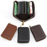 Genuine PU Leather Mens Wallet Credit Card Holder Blocking Zipper Pocket Men Bag Multicard Fashion Black Zipper Walet