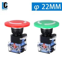 22mm large mushroom head emergency stop LA38A-11ZS normally closed emergency power-off switch button outer diameter 60mm