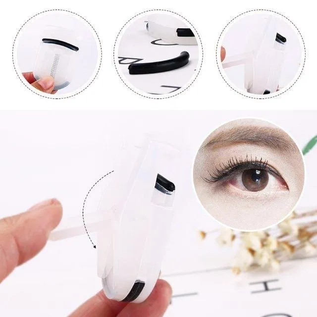 Anna-Kaci Clear Eyelash Curler 3pcs Set with Ergonomic Grip and Gentle Lash Curling Design