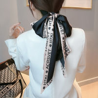 Silk scarf headband female tied hair Mori headdress French retro streamer autumn and winter new wild striped ribbon