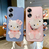 เคสโทรศัพท์ A17K OPPO มาคารอนชุบสี A78 A58 A38 A38กระจกแต่งหน้าน่ารักใหม่เคสฝา4G ลายมาคารอนหรูหรา A76 A96