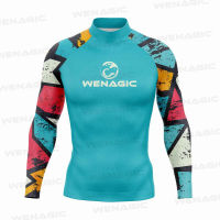 Rash Guard สำหรับผู้ชาย Surfing เสื้อผ้าชุดว่ายน้ำ Rashguard Surf Wear Uv Protection กีฬาทางน้ำแขนยาวเสื้อยืดชุดว่ายน้ำ Suit