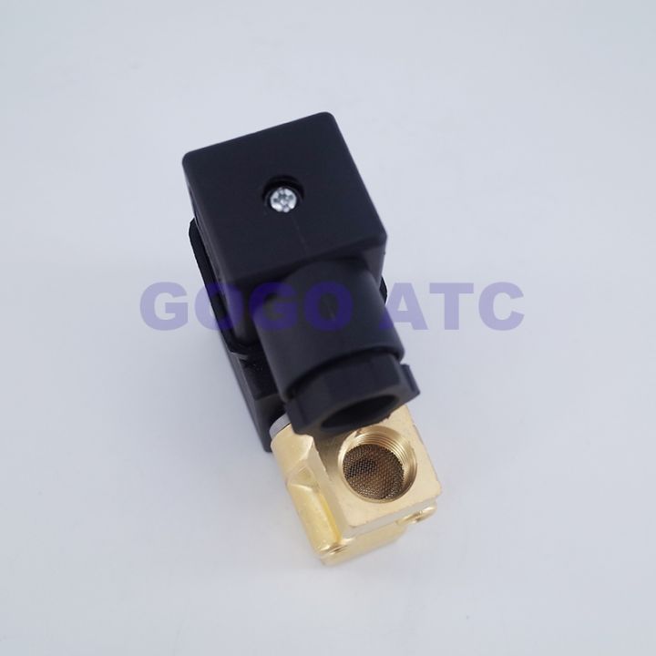 gogo-2-way-brass-water-solenoid-valve-0-pressure-start-g1-8-220v-ac-24v-dc-0-40-20-15-10bar-normal-close-pu-with-plug-type-nbr