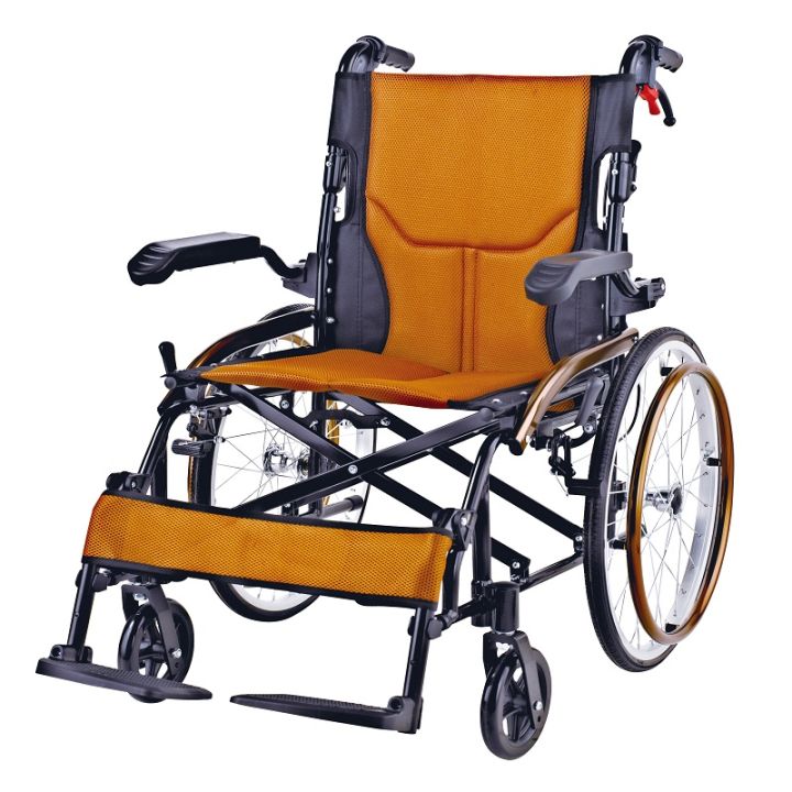 รถเข็นผู้ป่วย-มี-อย-รถเข็นผู้ป่วย-รถเข็นคนชรา-รถเข็นผู้พิการ-wheelchair-วิลแชร์-เหล็กชุบโครเมียม-แบบพับได้-ล้อขนาด-23-นิ้ว-รุ่น809