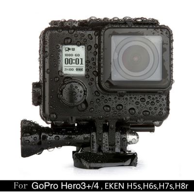 เคสกันน้ำสำหรับดำน้ำเพชรสีดำใหม่ล่าสุด45เมตรสำหรับ Gopro Hero 4/3 + EKEN H5S H6S H7S H8r H3r กล้องสำหรับอุปกรณ์เสริมทั่วไป