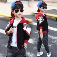 ZZOOI Letter Boys Fashion Print Cool Spring Boys Jackets For 3T-12 Boys Clothes Children Hooded Jackets Coats Autumn Kids Outerwear