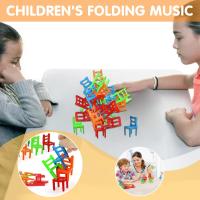 Chair Balance Blocks Toy Plastic Assembly Blocks Stacking Game Family Educational Training Chairs Balancing Kids W3W5