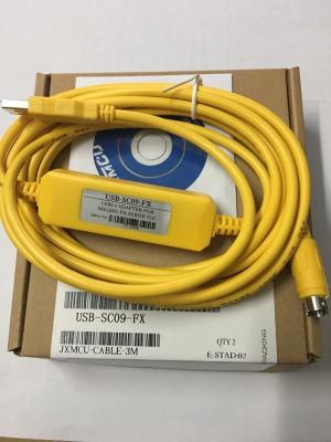 สายการเขียนโปรแกรมสีเหลืองรุ่นที่สอง Mitsubishi PLC Programming Cable/sanling Download Cable USB-SC09-FX