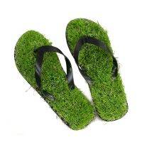 Simple Fashion Men/Womens Lawn Flip Flops Massage Faux Grass Slides Shoes Large Size 45 Flat Comfortable Female Beach Slippers House Slippers