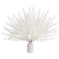 White Artificial Eucalyptus Stems,36Pcs Faux Eucalyptus Branches Leaves Arrangement Wedding Bouquet Decor