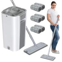 Bucket Hands-Free Flat Floor Mop And Bucket With 6 Microfiber Pads Multifunctional Household Cleaning Mops For Floor Cleaning