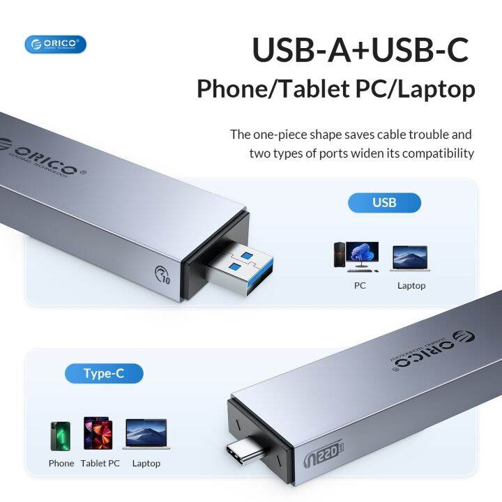 อลูมิเนียม-orico-2-in-1-usb-ชนิด-c-อินเทอร์เฟซคู่-m-2เคส-ssd-สนับสนุน-m2-nvme-m-คีย์-sata-ngff-m-amp-b-คีย์-ssd-เครื่องมือฮาร์ดดิสก์ฟรี