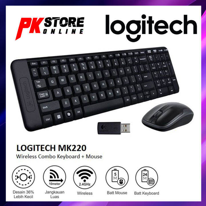 ORIGINAL LOGITECH MK220 WIRELESS COMBO KEYBOARD + MOUSE | Lazada