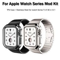 ✹♘ Premium Stainless Steel Strap Armor Case MOD KIT Set For Apple Watch Series 8 7 6 5 4 Ultra