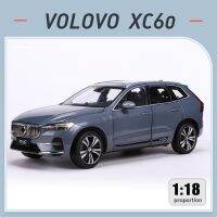 ของเล่นโมเดลรถโลหะผสม SUV Diecast XC60วอลโว่1/18ของขวัญสำหรับเด็กของขวัญชุดจัดแสดงเครื่องประดับคอลเลกชันสีขาว/เงิน/เทา