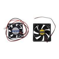 2 Pcs 7 Blade Brushless Cooling Fan Black Plastic Square, 4010 &amp; 9025