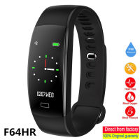 HotF64HR สร้อยข้อมือสมาร์ทผู้ชายผู้หญิง ความดันโลหิต Sleep Monitoring Pedometer กันน้ำ Smart Watch กีฬาฟิตเนส Band