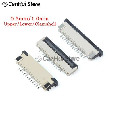 10pcs 0.5mm/1mm Pitch Under Clamshell Socket FPC FFC Flat Cable Connector 4P 5P 6P 8P 10P 12P 14P 16P 18P 20P 22P 24P 30P ~ 60P Wires  Leads Adapters