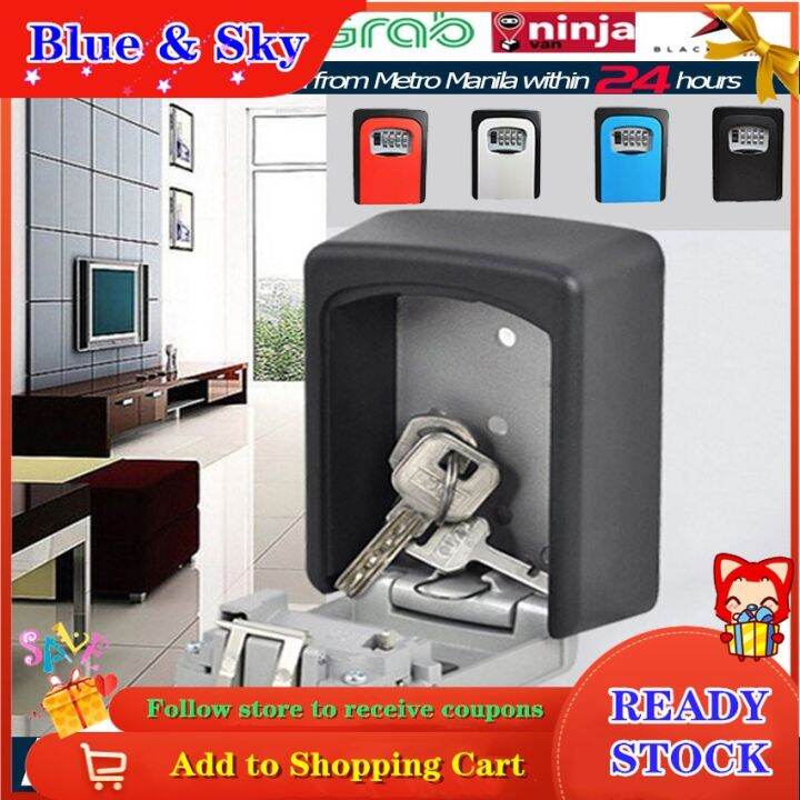[Spot] Key Safe Outdoor Digital Wallmounted Password Lock Aluminum Alloy Key Storage Safe