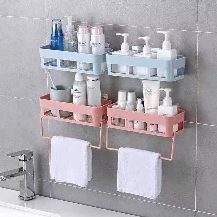 Shower Shelf With 2 Hooks - No Drill Self Adhesive Large Capacity Plastic  Shower Rack, Shower Supplies Oragnizer, Household Bathroom Simple  Installation Non Punching Storage Drainage Shelves For Shower Slide Bar,  Bathroom