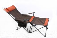 Chair camping chair reclining foldable size 58x168x58 cm. - brown/orange