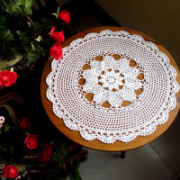 ใหม่ Handmade ดอกไม้ผ้าฝ้ายถักโครเชต์ตารางเสื่อ Pad ผ้าถ้วย Doily จาน Coaster คริสต์มาส placemat งานแต่งงานอุปกรณ์ครัว-mu xuan trade