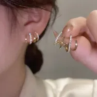 Fashion Jewelry Shop INS Claw Shape Ear Clips For Women Premium Gold Color Earrings For Students Exquisite Birthday Gifts
