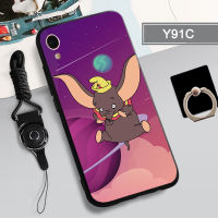 เคสนิ่มสำหรับ VIVO Y91C/1820,เคสโทรศัพท์ซิลิโคนปกป้องเต็มรูปแบบเคสป้องกันการตกป้องกันรอยขีดข่วนพร้อมห่วงและเชือก