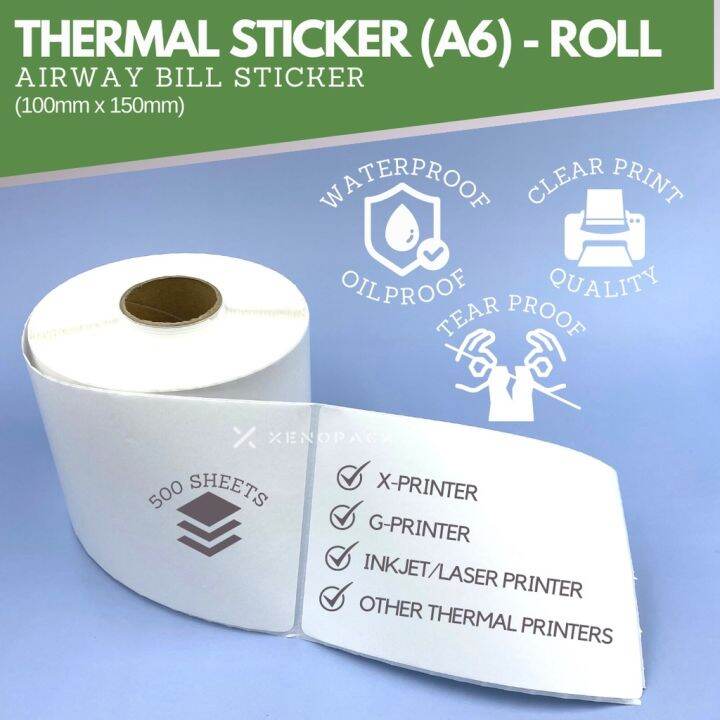 Thermal Label Sticker Paper Roll A6 100mmx150mm 500 SHEETS Airway bill
