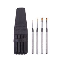 ArtSecret High-Grade PBT-782 4PC/Set Taklon Hair Aluminum Ferrule Cap Watercolor Acrylic Paint Brushes With PU Pouch Paint Tools Accessories