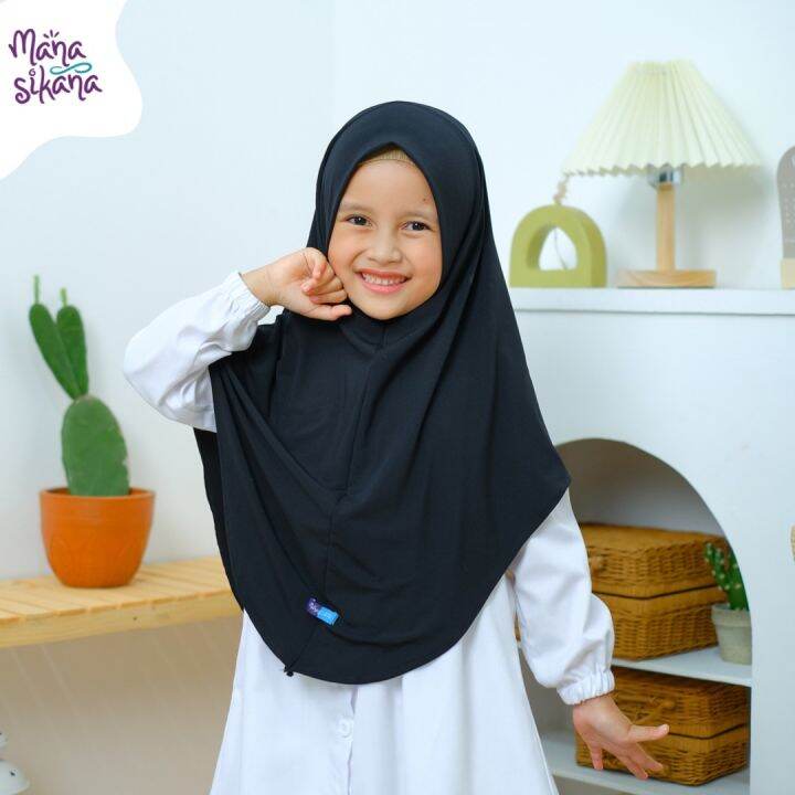 JILBAB ULYA - Jilbab Instant Anak Perempuan Hijab Instan Polos Kerudung