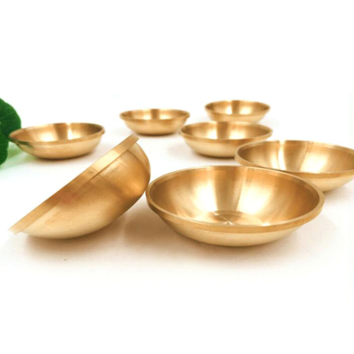 rayua-ทองแดงทิเบตชามพุทธสาวกเพื่อจัดหาน้ำสมาธิมินิชามทองเหลือง