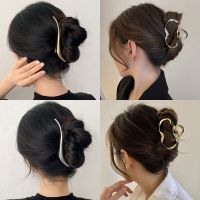 【YF】∏  Fashion Gold Color S-shaped Metal Hairpins Hair Claw Korean Ponytail Clip Accessories