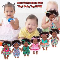 【CW】 Black African Baby Cute Curly 20cm Vinyl Doll Toys For Kids Birthday Party Gift Christmas Girl